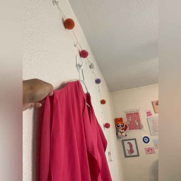 Trina Turk Womens Sz M Hot Pink Ponte Ruffle Spilt Sleeve - Picture 5 of 9